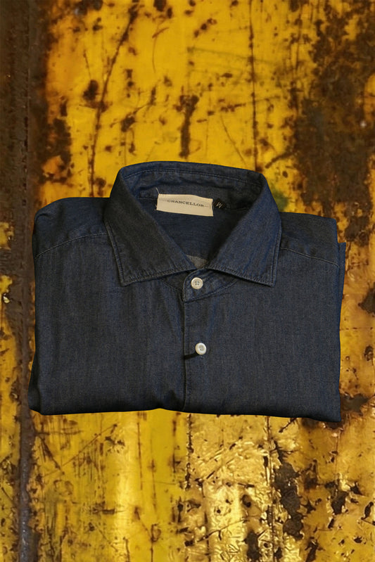 Camicia in cotone effetto denim