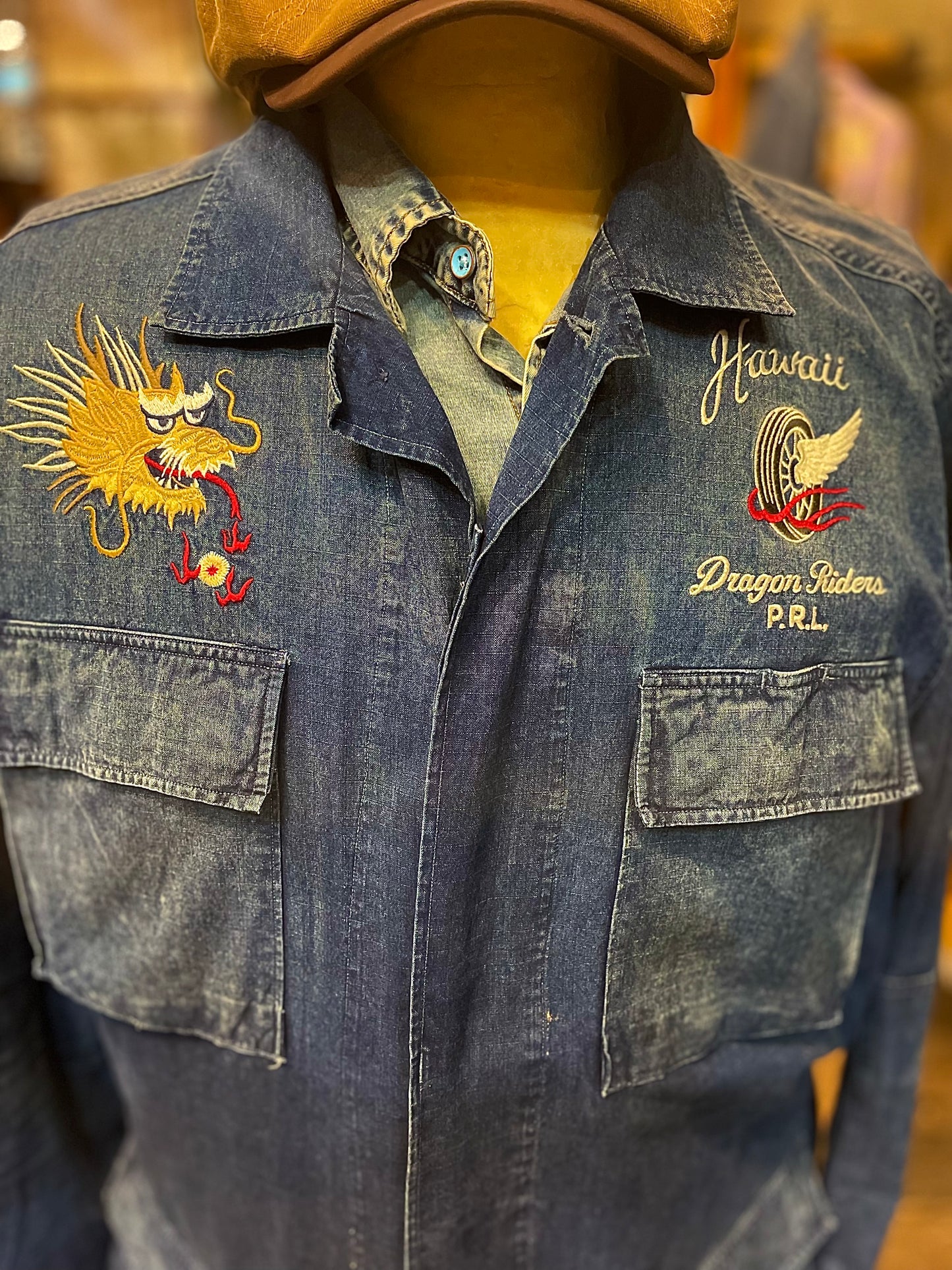Giacca camicia indaco Ralph Lauren vintage