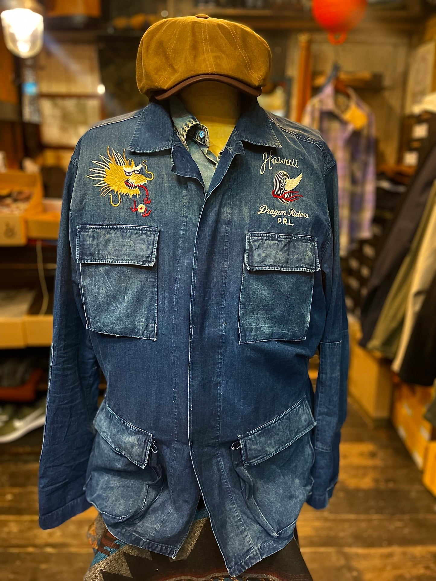 Giacca camicia indaco Ralph Lauren vintage