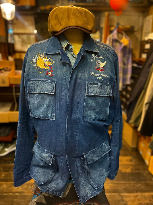 Giacca camicia indaco Ralph Lauren vintage