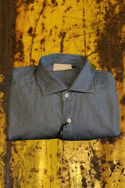 Camicia in cotone effetto denim