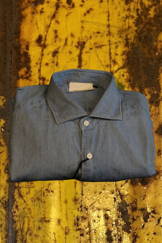 Camicia in cotone effetto denim