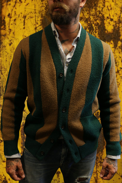 Gallia cardigan verde e beige