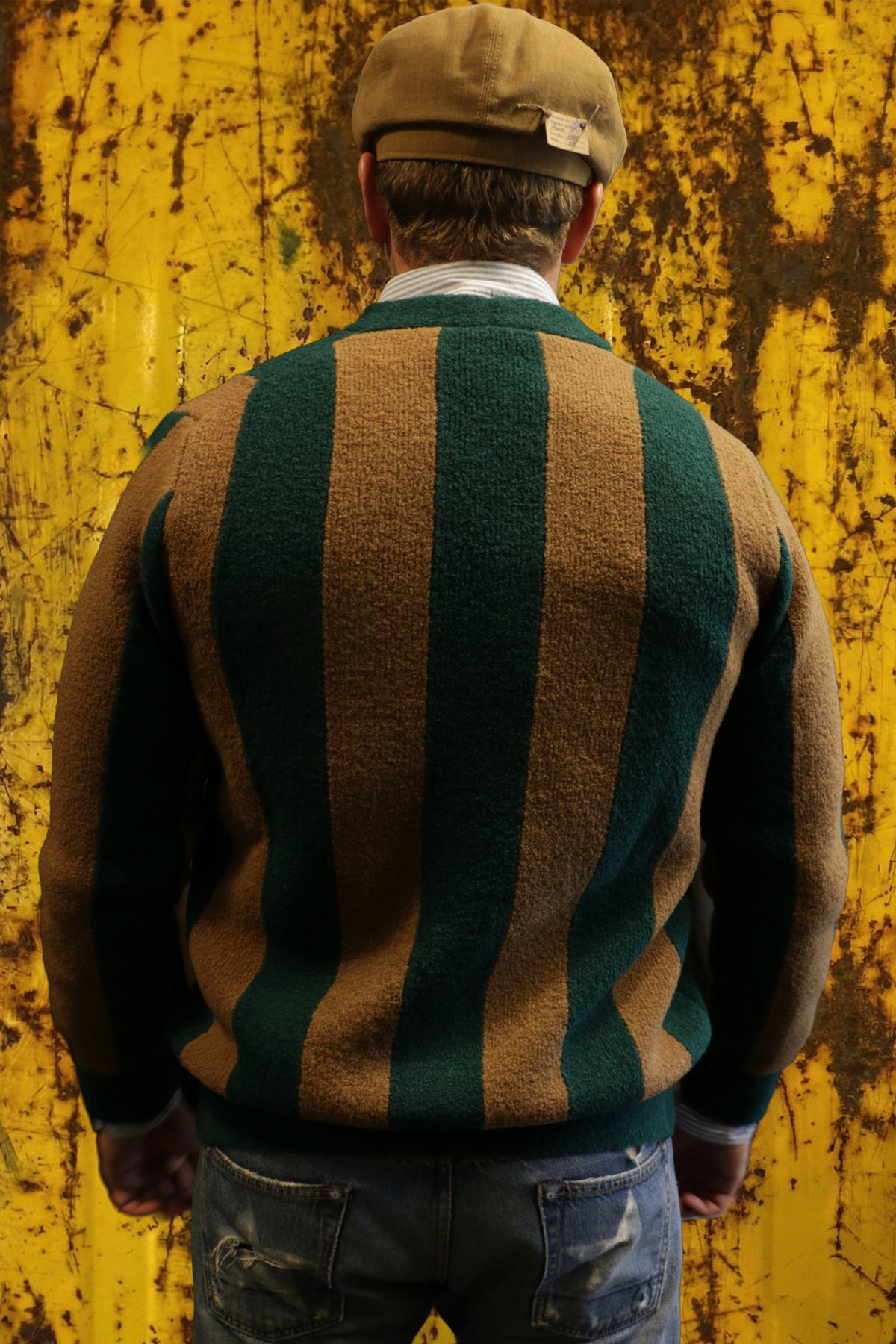 Gallia cardigan verde e beige