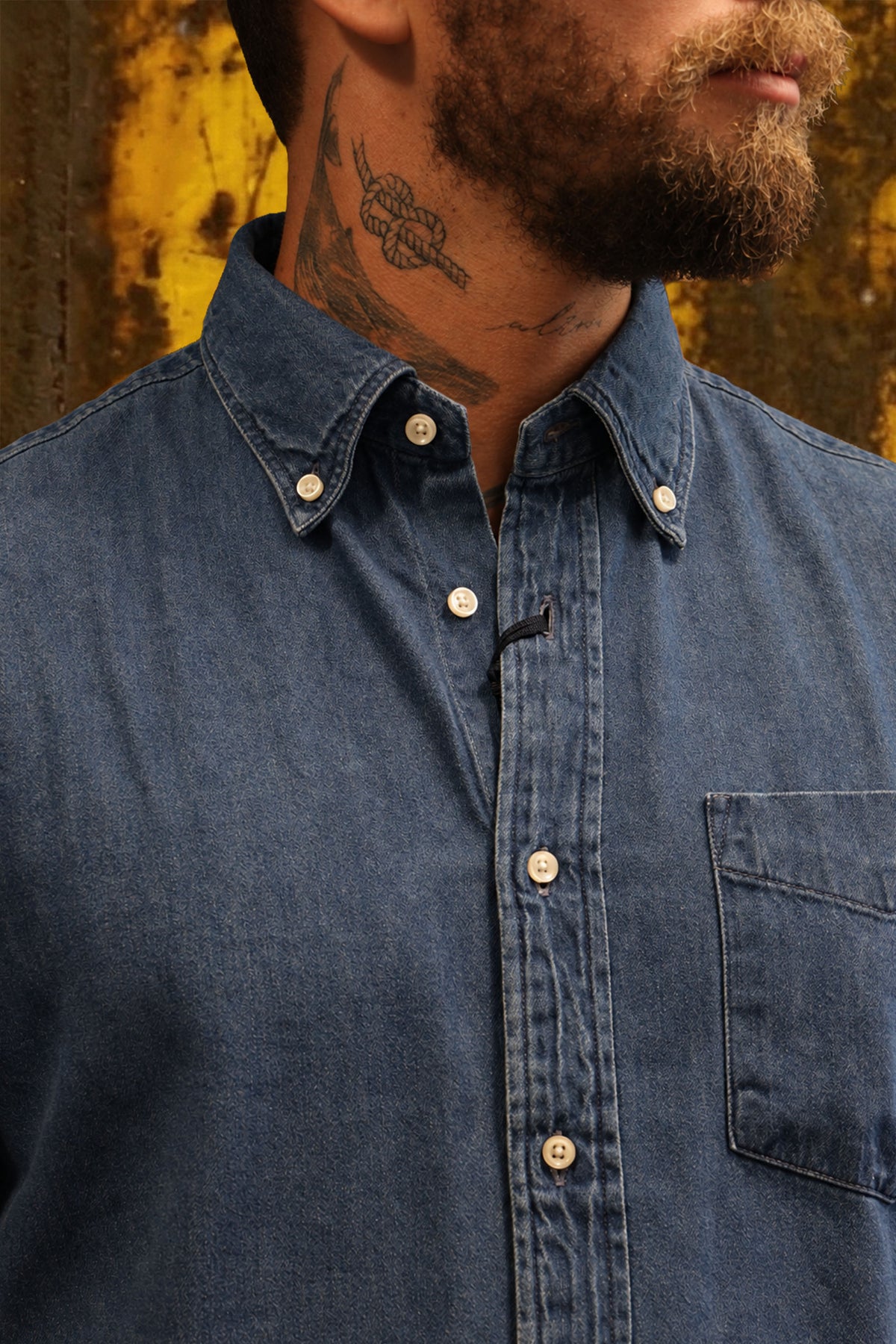 Camicia denim con tasca