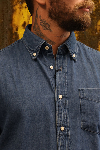 Camicia denim con tasca