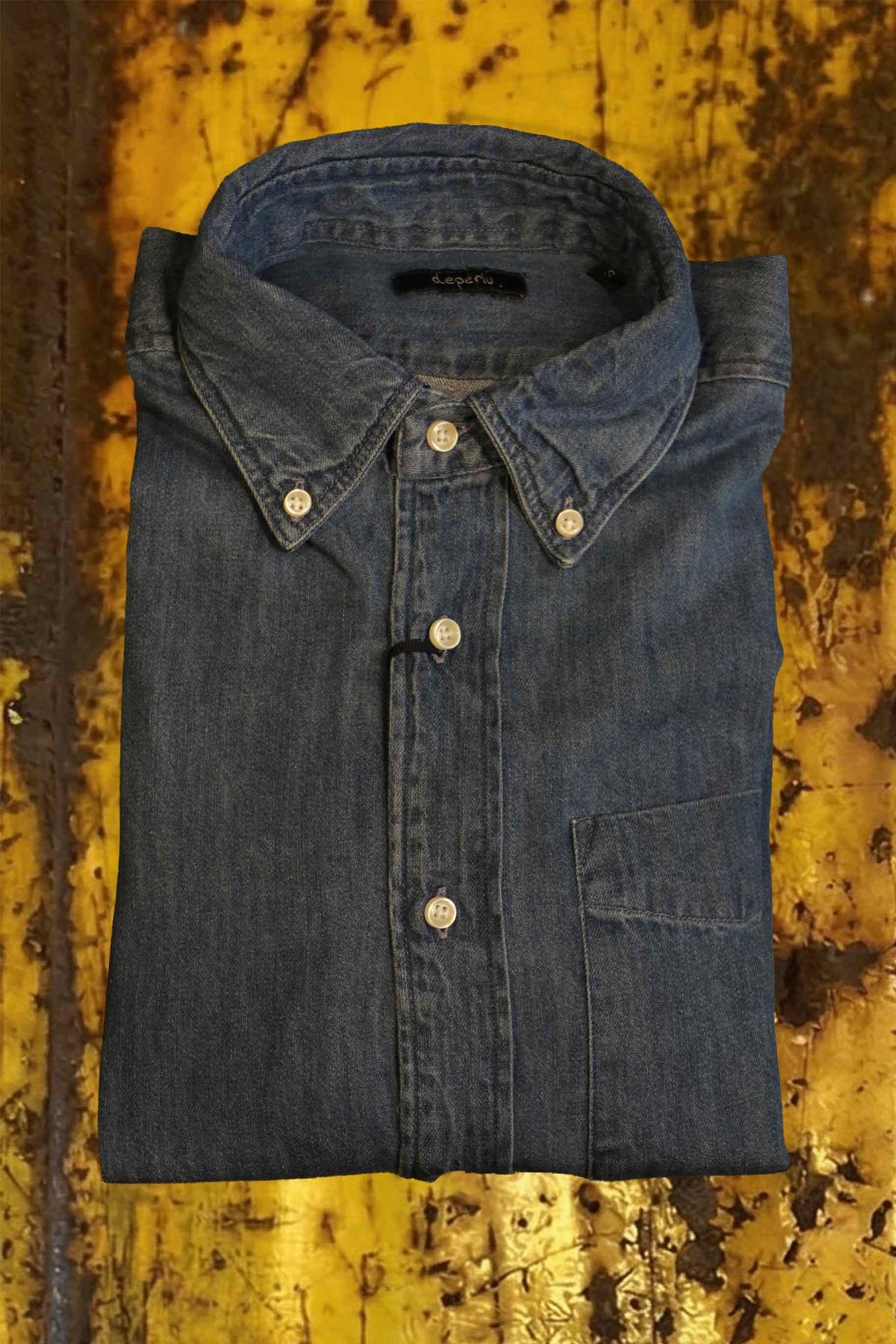 Camicia denim con tasca